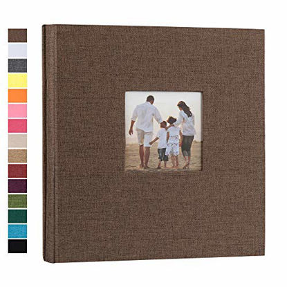 Picture of potricher Linen Hardcover Photo Album 4x6 1000 Photos Large Capacity for Family Wedding Anniversary Baby Vacation (Brown, 1000 Pockets)