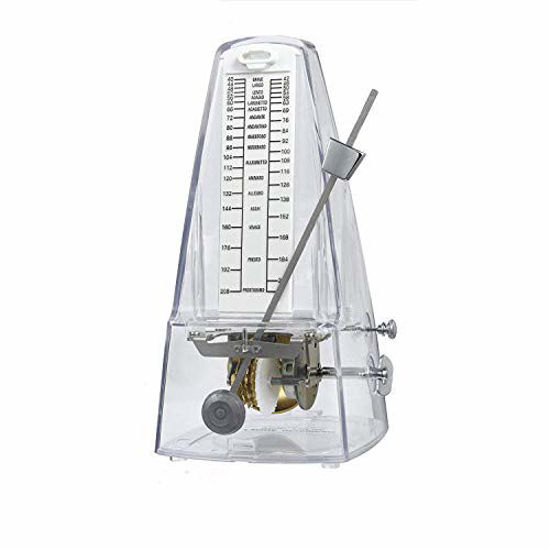 Picture of Traditional Triangle Mechanical Metronome with Bell, High Accuracy Tempo Range 40~208bpm for Musicians, Piano Players, by Bravodeal,Transparent