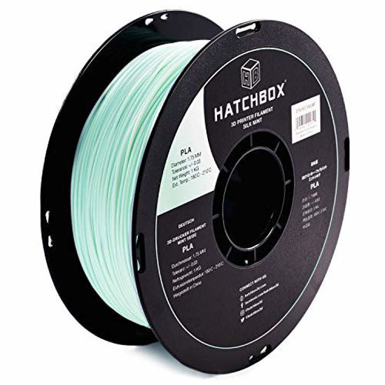 Picture of HATCHBOX Silk PLA 3D Printer Filament, Dimensional Accuracy +/- 0.03 mm, 1 kg Spool, 1.75 mm, Mint