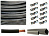 Picture of WNI 6 AWG 6 Gauge 20 Feet Black Battery Welding Pure Copper Ultra Flexible Cable + 5pcs of 5/16" & 5pcs 3/8" Copper Cable Lug Terminal Connectors + 3 Feet Heat Shrink Tubing