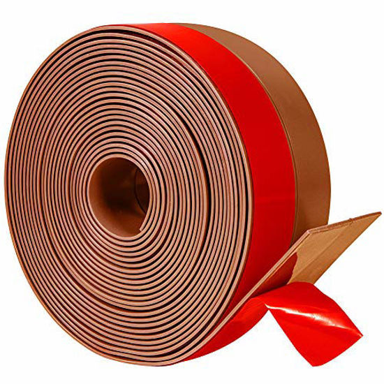 Picture of TORRAMI Wide Silicone Weather Stripping 3 inch Width 20 Feet Length, Draft Stopper Seal for Barn and Garage Door Under Bottom,Top, Sides, Brown