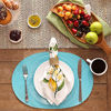 Picture of DII Classic Woven Tabletop Collection Indoor/Outdoor Placemat Set, Oval, 12x18, Aqua 6 Piece