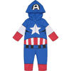 Picture of Marvel Avengers Captain America Toddler Boys Zip-Up Hooded Costume Coverall Blue 5T