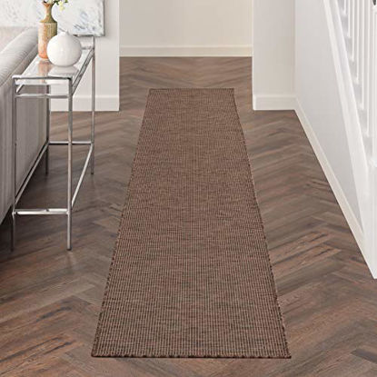 Picture of Nourison Positano Flat-Weave Indoor/Outdoor Natural 10' Runner Area Rug , 2'2" x 10'