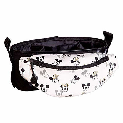 Picture of Disney Baby by J.L. Childress Universal Stroller Organizer with Detachable Hip Fanny Pack, Belt Waist Bag, Mickey Minnie Ivory