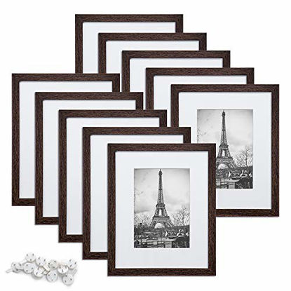 upsimples 5x7 Picture Frame Set of 10, Display Pictures 4x6 with Mat or 5x7  Without Mat, Multi Photo Frames Collage for Wall or Tabletop Display