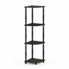 Picture of Furinno Turn-N 4-Tier Multipurpose Corner Display Rack with Classic Tubes, Espresso/Black