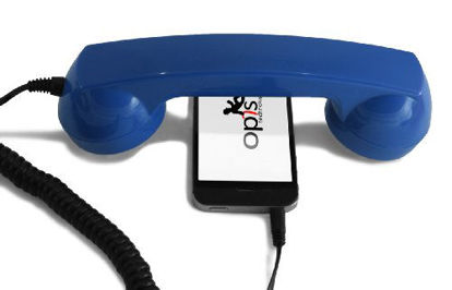 Picture of OPIS 60s Micro: Cellphone Retro handset/Old-Style Headset for All Cell-Phones (Blue)