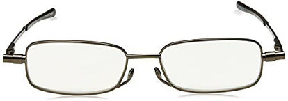 Picture of Foster Grant Gavin Fold Flat Reading Glasses Rectangular, Gunmetal/Transparent, 48 mm + 1