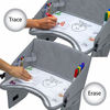 Picture of Kids Travel Tray for Car Seat with Dry Erase, Cup/iPad/Holder, 16x12 (Gray)