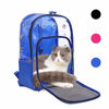 Picture of YUDODO Blue Pet Clear Carrier Backpack Adjustable Transparent Pet Cat Dog Backpack Carrier Travel Bag for Small Animals, Designed for Walking, Outdoor Use