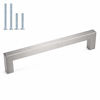 Picture of 10 Pack homdiy 7-1/2 Inch Brushed Nickel Cabinet Pulls Square Cabinet Handles - Modern Kitchen Cabinet Handles Stainless Steel Cabinet Hardware for Drawer, Cupboard