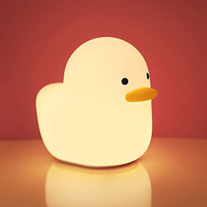 Picture of Benson The Duck Light Tubbo Silicone Night Light Nursery Duck Lamp for Baby Adult Kids Room Light Up (Warm White)