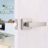 Picture of Gobrico Passage Door Locks Square Levers Handles for Hall/Closet in Satin Nickel no Key 1 Pack