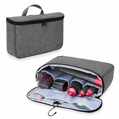 Picture of Teamoy Travel Storage Bag Compatible with Dyson Airwrap Styler, Portable Travel Organizer for Airwrap Styler and Attachments, Gray