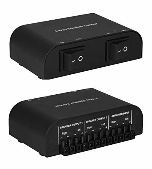 Picture of Xtrempro 61049 2 or 4 Way Speaker Switch, 1 in 2 Out or 1 in 4 Out Way Pair Stereo Speaker Selector W/Screw Type Connections Metal Non-Slip Box - Black (1 x 2 Way)