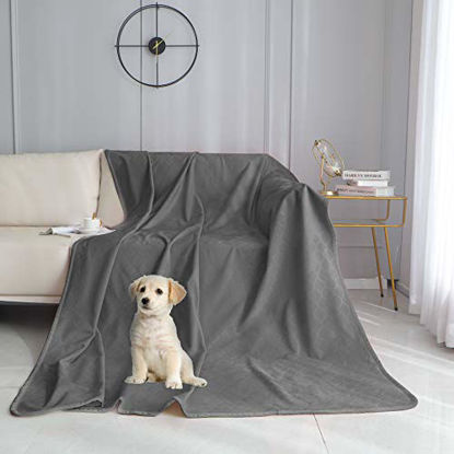 Picture of fuguitex Waterproof Dog Blanket Bed Cover Dog Crystal Velvet Moroccan Fuzzy Cozy Plush Pet Blanket Throw Blanket for Couch Sofa