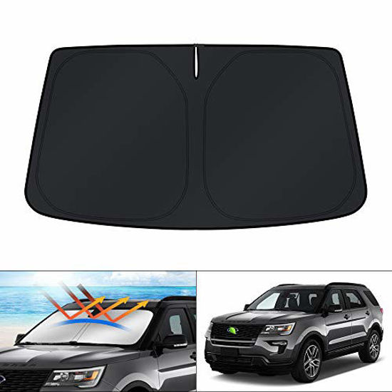 Picture of KUST Sunshade for 2011-2019 Ford Explorer SUV Windshield Sun Shade Foldable Window Shade Sun Visor Protector Blocks UV Rays