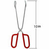 Picture of Stainless Steel Kitchen Tongs Hiash Heavy Duty Cooking Tongs Good Grips 10-Inch Scissors Tongs with Comfortable Red Handle for Cooking Barbecue, Set of 3