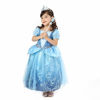 Picture of SPUNICOS Girls Deluxe Cinderella Princess Inspired Dress Costume for Halloween Party,Birthday Party,with Crown and Tiara 5-6years