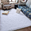 Picture of Fluffy Soft Kids Room Rug Baby Nursery Decor, Anti-Skid Large Fuzzy Shag Fur Area Rugs, Modern Indoor Home Living Room Floor Carpet for Children Boys Girls Bedroom Rugs, White 4 x 5.9 Feet