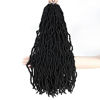 Picture of Soft New Faux Locs 18inch 6packs Crochet Braids For Butterly Locs Natural Pre Looped Natural Crochet Braid Curly Wave Braiding Hair18inch #1b 6packs)