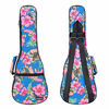 Picture of CLOUDMUSIC Hawaiian Hibiscus and Palm Ukulele Case Ukulele Backpack with Black Strap (Soprano, Hawaii Hibiscus and Palm In Light Blue)