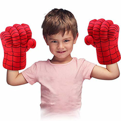 Picture of Toydaze Superhero Toys Fists for Boys, Infinity Gloves Superhero Costumes Hands, Red