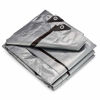 Picture of 12x16 Heavy Duty Tarp, Waterproof Plastic Poly 10 Mil Thick Tarpaulin with Metal Grommets Every 18 Inches - for Roof, Camping, Outdoor, Patio. Rain or Sun (Reversible, Silver and Brown) (12 x 16 Feet)