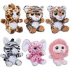 Picture of Nleio Stuffed Animal Plush Toys Set, 6 Inch Jungle Stuffed Animals with Lion, Elephant, Zebra, Giraffe, Tiger, Leopard, Super Cute & Soft, Small Stuffed Animals Gift for Baby Kids of Ages 0+, 6 Pcs