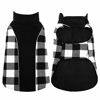 Picture of Kuoser Reversible Dog Cold Weather Coat, Reflective Waterproof Winter Pet Jacket, British Style Plaid Dog Coat Warm Cotton Lined Vest Windproof Outdoor Apparel for Small Medium Large Dogs Black 3XL