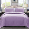 Picture of Exclusivo Mezcla Ultrasonic 2 Piece Twin Size Quilt Set with Pillow Sham, Lightweight Bedspread/ Coverlet/ Bed Cover - (Lilac, 68"x88")