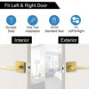 Picture of Linkaa Passage Door Locks, Gold Stain Brass Door Lever, Bedroom Bathroom Door Handles Keyless Interiort, Exterior/Interior Door Handle.