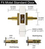 Picture of Linkaa Passage Door Locks, Gold Stain Brass Door Lever, Bedroom Bathroom Door Handles Keyless Interiort, Exterior/Interior Door Handle.