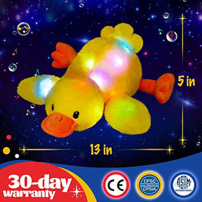 Picture of Glow Guards 12 Musical Light Up Yellow Duck Stuffed Animal LED Plush Toys Night Glowing Singing Lullaby Soft Holiday Birthday Gift for Toddler Kids