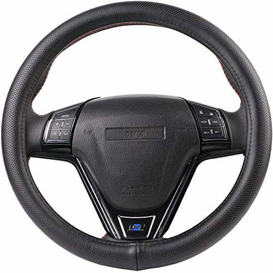 Soft leather deals steering wheel cover