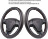 Picture of Black Genuine Leather Steering Wheel Cover Soft Silica Gel Liner 15 Inch for Fusion Altima Etc Most Cars