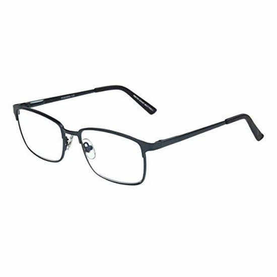 Picture of Foster Grant Men's Braydon Multifocus Rectangular Reading Glasses, Matte Navy Blue/Transparent, 54 mm + 1.25