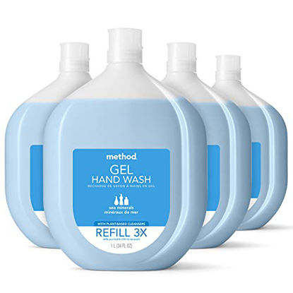 Picture of Method Gel Hand Soap Refill, Sea Minerals, 34 oz, 4 pack, Packaging May Vary