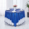 Picture of Hahuho 90x90 inch Square Sequin Tablecloth Royal Blue, Glitter Tablecloth for Bridal Shower Decorations, Birthday, Wedding, Dessert, Banquet90x90 Inch, Royal Blue