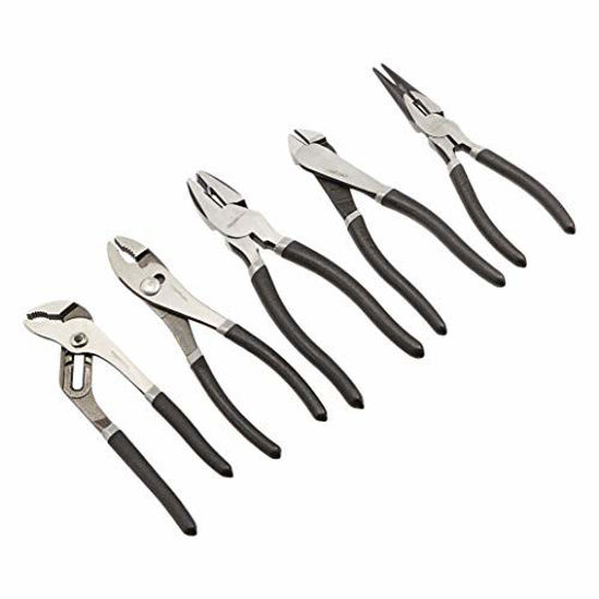 Basics Pliers Set with Durable Nylon Case - 5-Piece (8-Inch  Diagonal, 8-Inch Combination, 8-Inch Long Nose, 8-Inch Groove Joint, 8-Inch  Slip-Joint) 