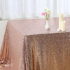 Picture of Poise3EHome 72×108'' Rectangle Sequin Tablecloth for Party Cake Dessert Table Exhibition Events, Rose Gold