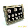 Picture of Bescon Super Glowing in Dark Complete Polyhedral RPG Dice Set 13pcs D3-D100, Luminous 100 Sides Dice Set