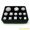 Picture of Bescon Super Glowing in Dark Complete Polyhedral RPG Dice Set 13pcs D3-D100, Luminous 100 Sides Dice Set