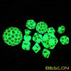 Picture of Bescon Super Glowing in Dark Complete Polyhedral RPG Dice Set 13pcs D3-D100, Luminous 100 Sides Dice Set