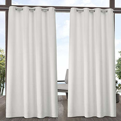 Picture of Exclusive Home Curtains Indoor/Outdoor Solid Cabana Grommet Top Curtain Panel Pair, 54x96, Vanilla
