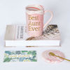 Picture of Best Aunt Ever Mug Aunt Gifts from Niece and Nephew Mothers Day Gifts for Aunt Funny Birthday Gifts for Aunt from Niece Aunt Coffee Cup 14 Oz Pink with Gift Box, Cupcake Socks