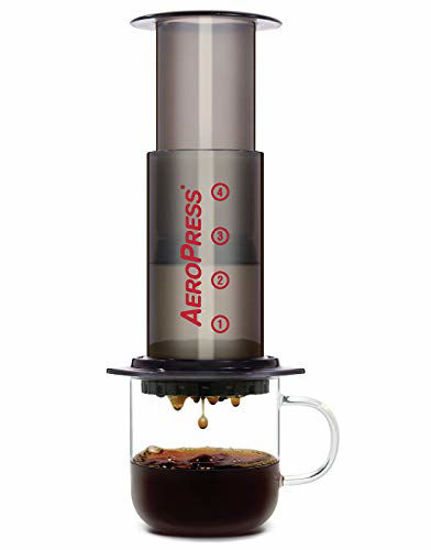 Picture of AEROPRESS Coffee and Espresso Maker - Quickly Makes Delicious Coffee Without Bitterness - 1 to 3 Cups Per Pressing