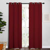 Picture of NICETOWN Burgundy Bedroom Curtains Blackout Draperies, Christmas Decorations Thermal Insulated Solid Grommet Top Blackout Drapes for Cafe (One Pair, 34 x 84-inch)