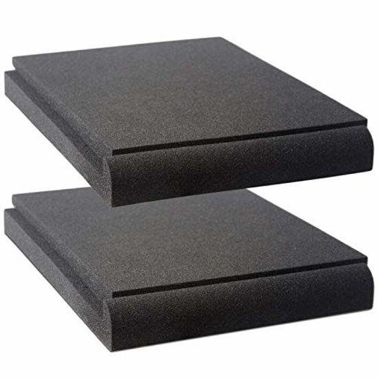 Picture of Studio Monitor Isolation Pads by Vocalbeat - Suitable for 6.5" - 8" inch Speakers - High-Density Acoustic Foam for Significant Sound Improvement - Prevent Vibrations and Fits most Stands - 2 Pads